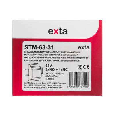 Stycznik modułowy instalacyjny 63A 3xNO+1xNC 230V AC TYP: STM-63-31 ZAMEL (EXT10000301-WUN)